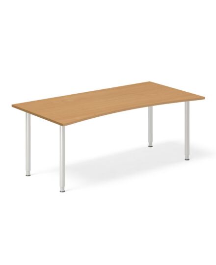 Skrivebord Ekoflex, Bøg 1800x900 mm Med bue I-ben/Alugrå