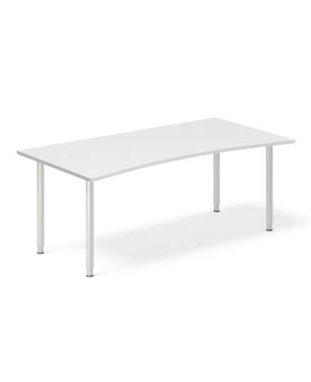 Skrivebord Ekoflex, Lysgrå 1800x900 mm Med bue I-ben/Alugrå